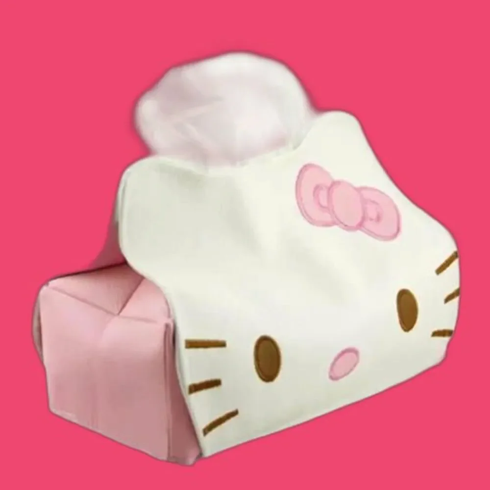 Cute Hello Kitty Tissue Cover Napkin Paper Box Case Holder Car Bedroom Decor
